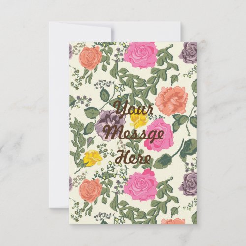Roses in Bloom Invitation Thank you note Crard Invitation