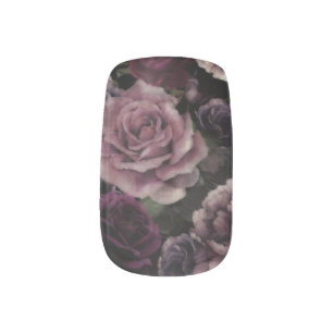 Roses In Burgundy And Pink Vintage Botanical  Minx Nail Art