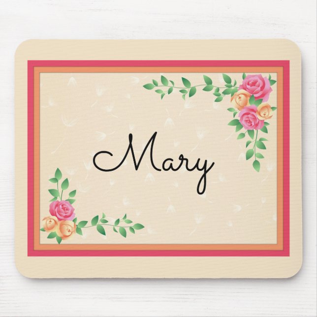 Roses in Frame Name Country Mousepad (Front)
