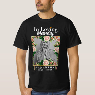 Roses In Loving Memory Photo Loss of Mother  T-Shi T-Shirt