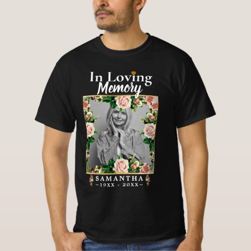 Roses In Loving Memory Photo Loss of Mother  T_Shi T_Shirt