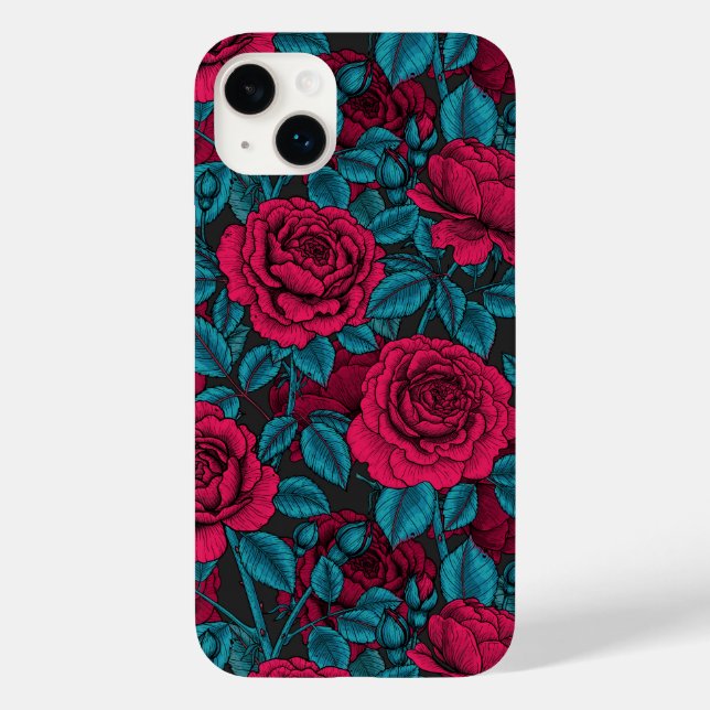 Roses in red and blue Case-Mate iPhone case (Back)