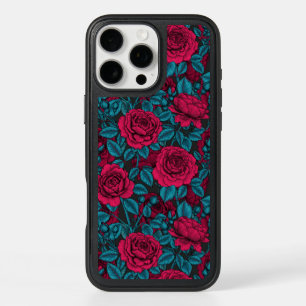 Roses in red and blue iPhone 16 pro max case