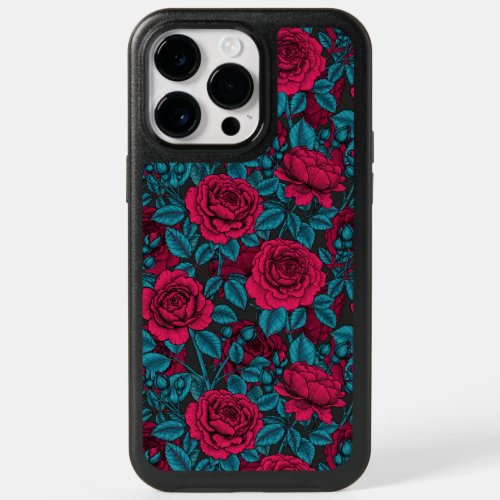 Roses in red and blue OtterBox iPhone 14 pro max case