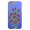 Roses in Red on Blue Background