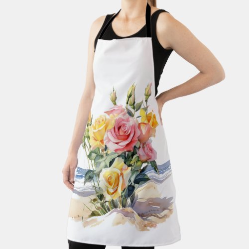 Roses in the beach design apron