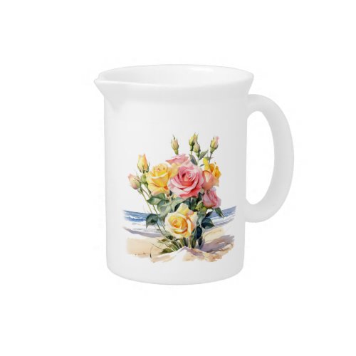 Roses in the beach design beverage pitcher