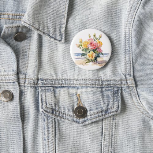 Roses in the beach design button