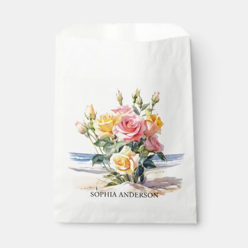 Roses in the beach design favor bag