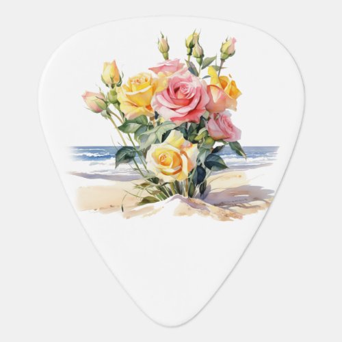 Roses in the beach design guitar pick