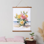 Roses in the beach design hanging tapestry