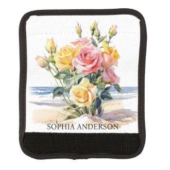 Roses In The Beach Design Luggage Handle Wrap by Half_Ruby at Zazzle
