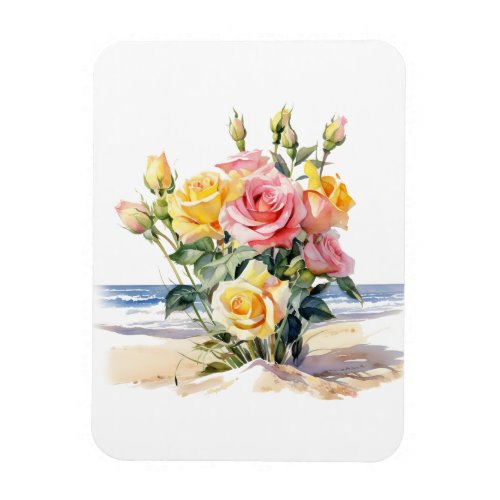 Roses in the beach design magnet