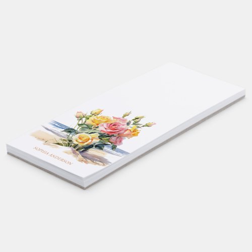 Roses in the beach design magnetic notepad