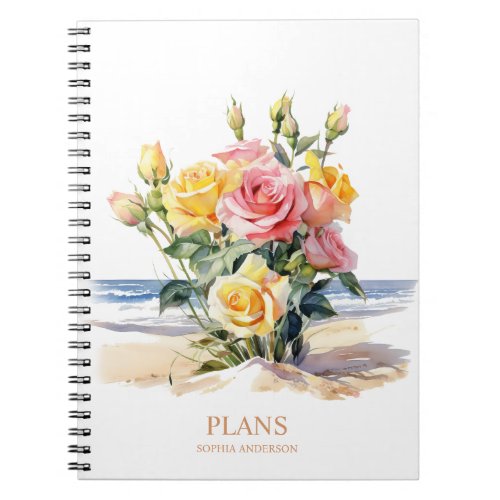 Roses in the beach design notebook
