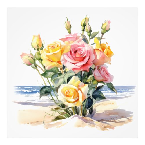 Roses in the beach design photo print