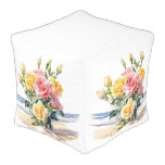 Roses in the beach design pouf