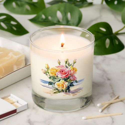 Roses in the beach design scented candle