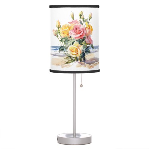 Roses in the beach design table lamp