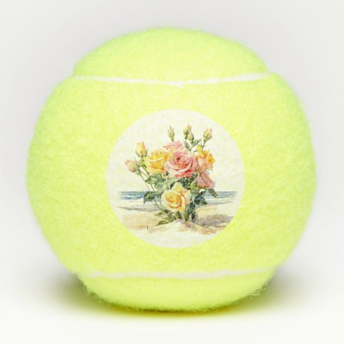 Roses in the beach design tennis balls
