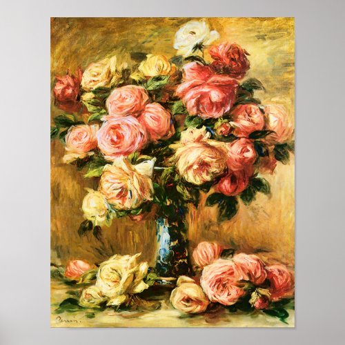 Roses in the Vase Renoir Fine Art Poster