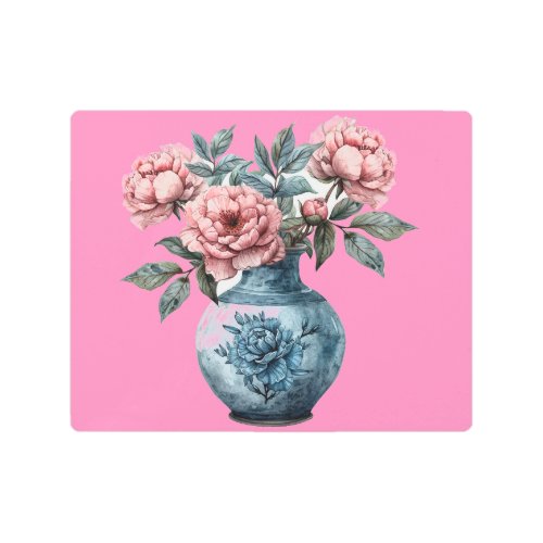 Roses in Vintage Vase _Metal Wall Art