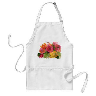 Roses in watercolor adult apron