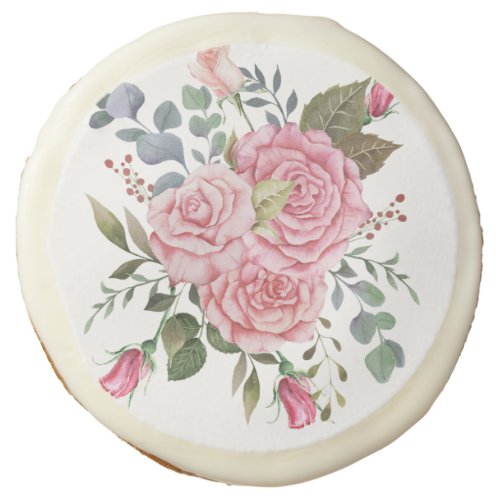 Roses in Watercolor Sugar Cookies