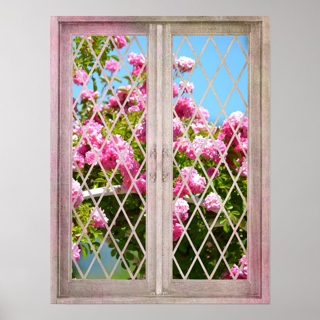 Roses in Window Poster | Zazzle