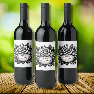 Roses Inspired Wine Label