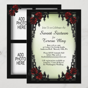  Roses Iron Gate Goth Add Four Images Minty Invitation