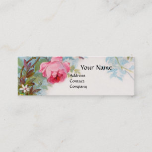 ROSES & JASMINES FLORAL MONOGRAM RED GEM MINI BUSINESS CARD