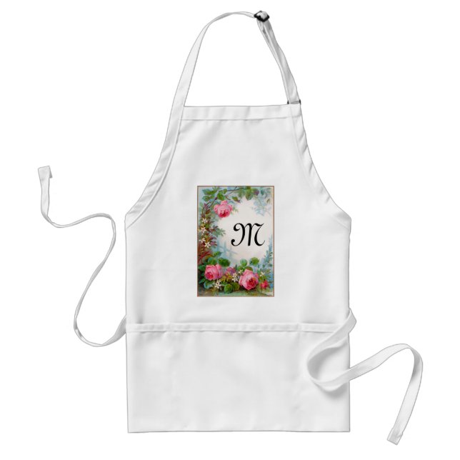 ROSES & JASMINES MONOGRAM ADULT APRON (Front)