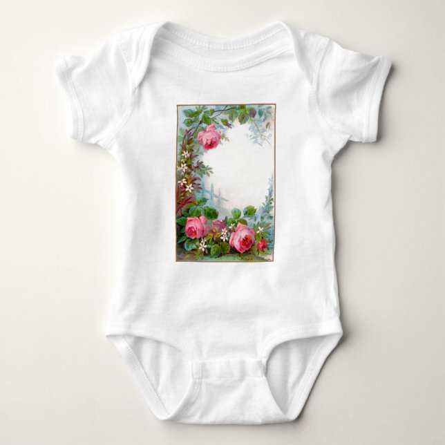 ROSES & JASMINES MONOGRAM BABY BODYSUIT (Front)