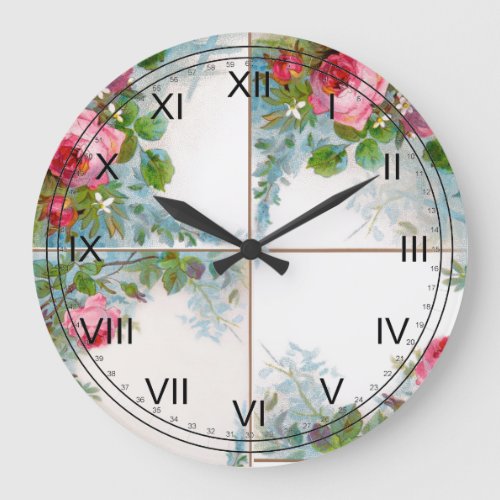 ROSES  JASMINES MONOGRAM LARGE CLOCK