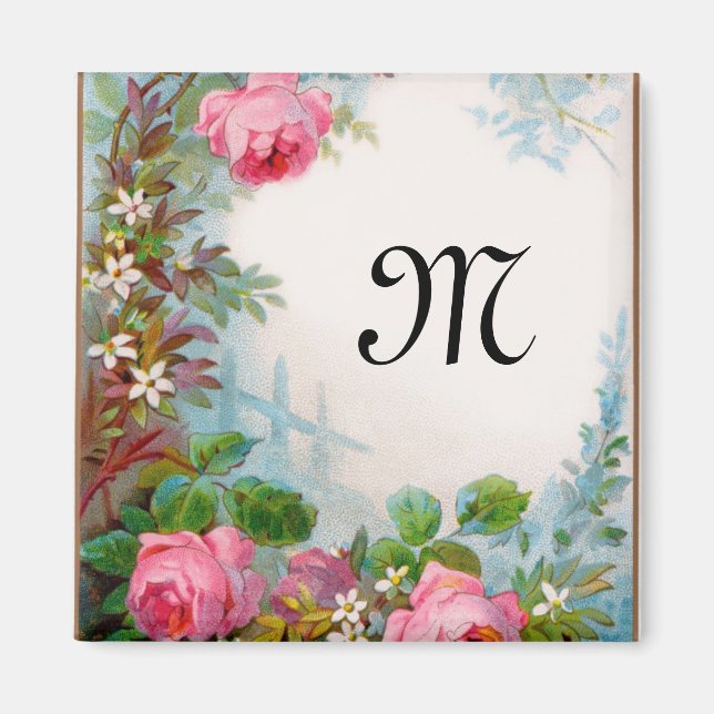 ROSES & JASMINES MONOGRAM MAGNET (Front)