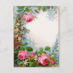 ROSES & JASMINES MONOGRAM POSTCARD