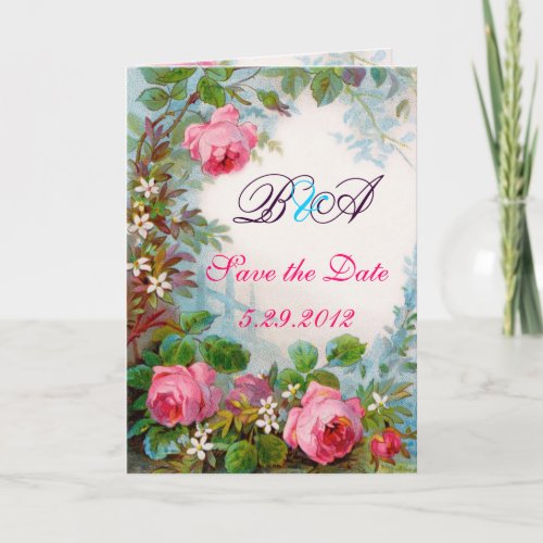 ROSES  JASMINES Save The Date Monogram Announcement