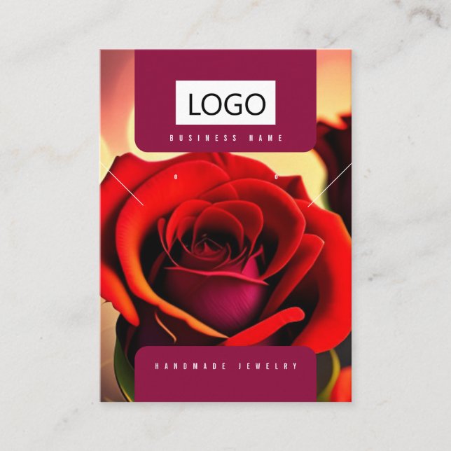 Roses Jewelry Earrings Necklace Display Card (Front)