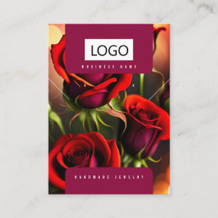 Roses Jewelry Earrings Necklace Display Card