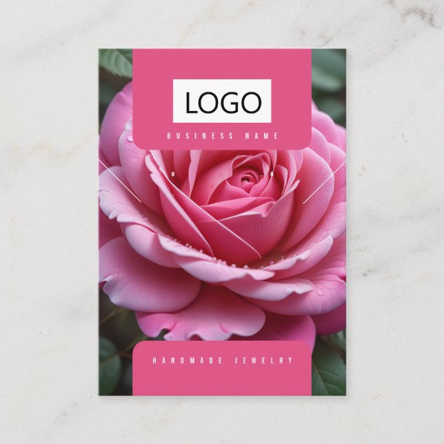 Roses Jewelry Earrings Necklace Display Card (Front)