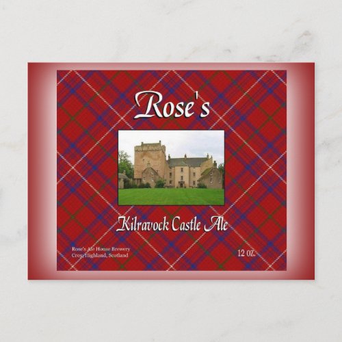 Roses Kilravock Castle Ale Postcard