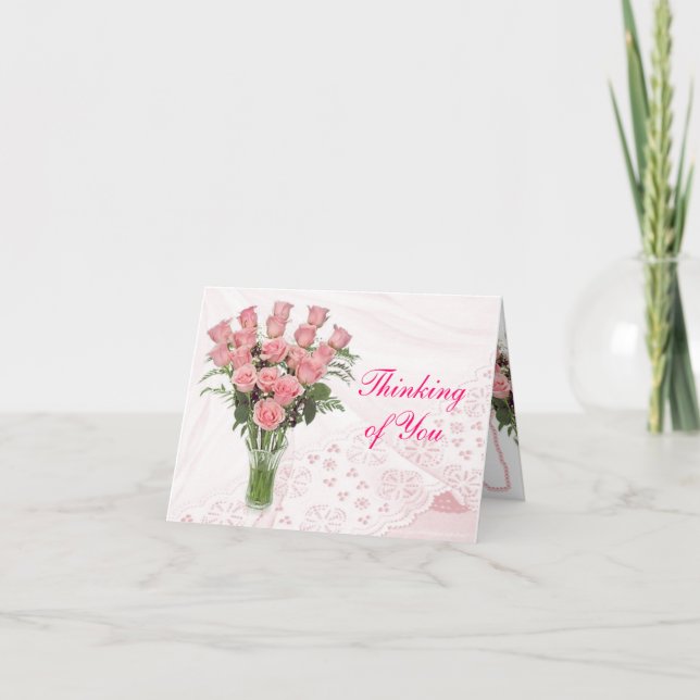 Roses & Lace- customize for any occasion Thank You Card (Front)