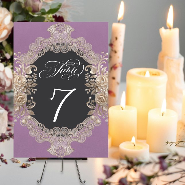 Roses & Lace - Lavender Table Number (Creator Uploaded)