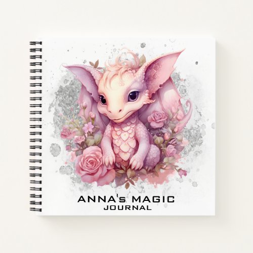  Roses Law Attraction Cute Baby Dragon AP85 Notebook