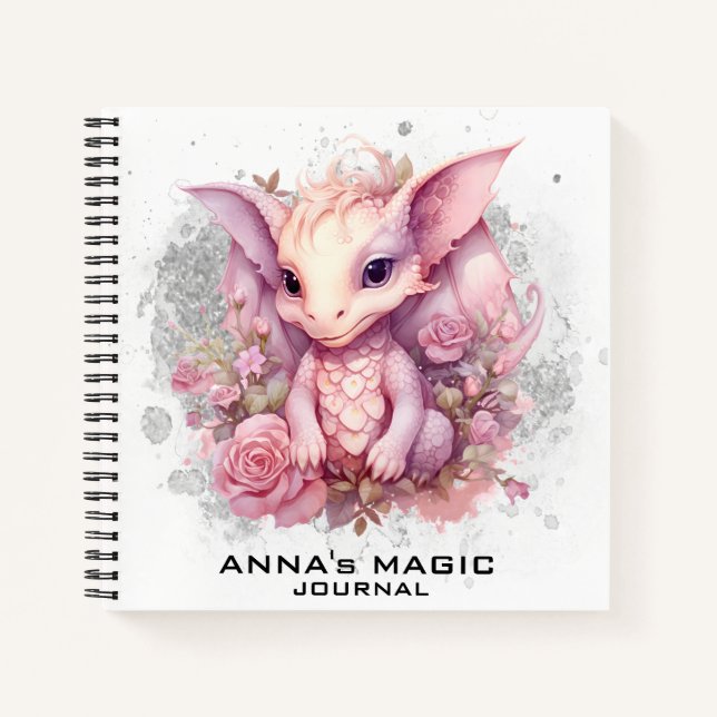 *~* Roses Law Attraction Cute Baby Dragon AP85 Notebook (Front)