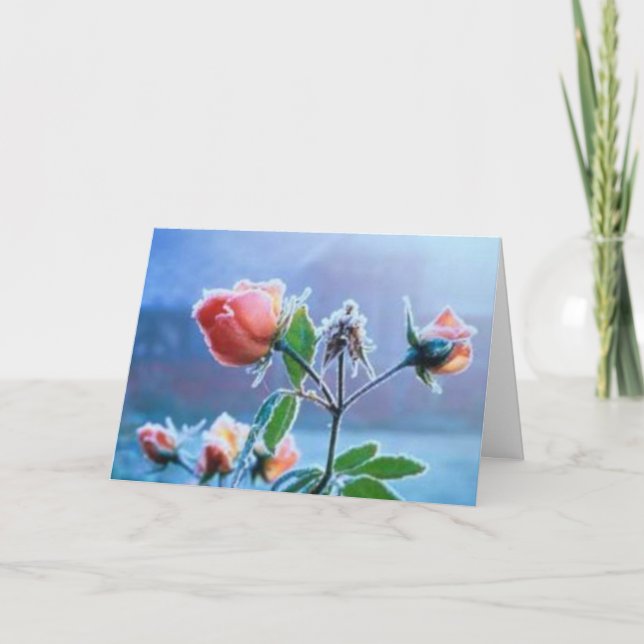 Roses Letterpress Thank You Card (Front)