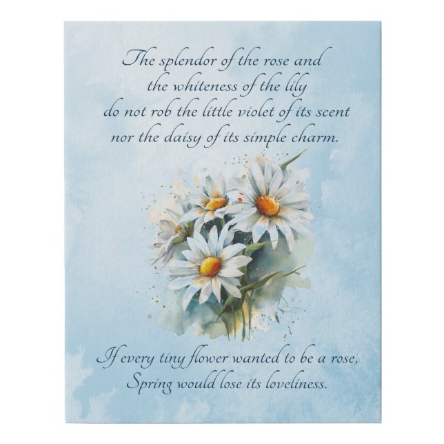Roses, Lilies and Daisies Faux Canvas Print (Front)