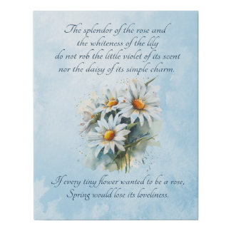 Roses, Lilies and Daisies Faux Canvas Print