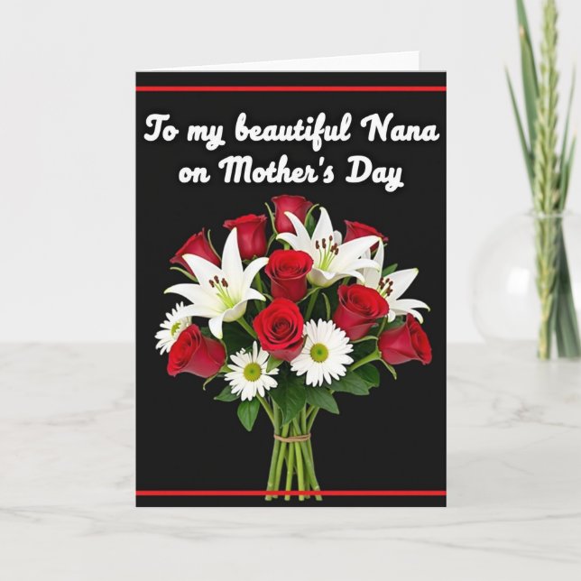 Roses Lilies Mothers Day Card (Front)